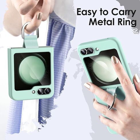 JETech Case for Samsung Galaxy Z Flip 5 2023 with Ring, Hard PC Slim Shockproof Anti-Scratch Protective Phone Cover (Black) in Kuwait