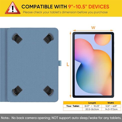 Fintie Universal Case for 9-11 inch Tablet - Multiple Angle Viewing Cover | Pocket & Pencil Holder, PU Leather, for Urao C107 / ECOPAD / Coopers CP10 and More 9" 10" 11" Tablets, Glitter Blue in Kuwait