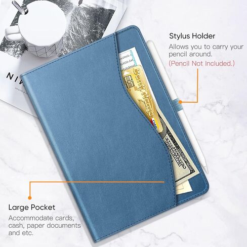 Fintie Universal Case for 9-11 inch Tablet - Multiple Angle Viewing Cover | Pocket & Pencil Holder, PU Leather, for Urao C107 / ECOPAD / Coopers CP10 and More 9" 10" 11" Tablets, Glitter Blue in Kuwait