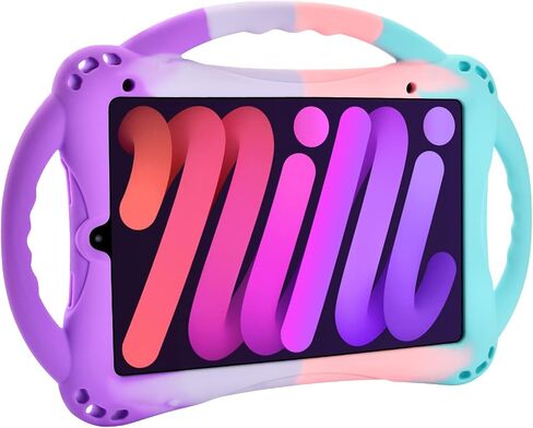 حافظة TopEsct للأطفال لجهاز iPad Mini الجيل السادس، غطاء متين مقاوم للصدمات، غطاء حماية للأطفال مع حامل ثلاثي المقابض لجهاز iPad Mini 6 مقاس 8.3 بوصة (قوس قزح) in Kuwait