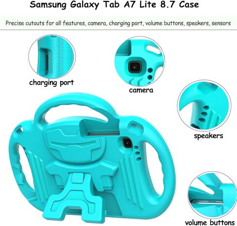 حافظة LTROP للأطفال لهاتف Samsung Galaxy Tab A7 Lite 8.7 بوصة 2021، حافظة Galaxy Tab A7 lite مع حزام، حافظة بمقبض خفيف الوزن مقاومة للصدمات لهاتف Samsung Galaxy Tab A7 Lite 2021(SM-T220/T225/T227)، أزرق in Kuwait