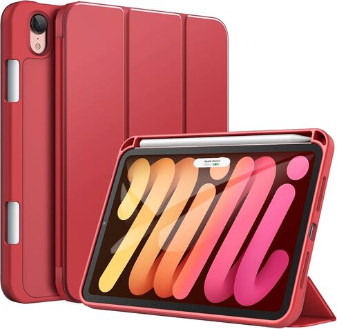 حافظة JETech لجهاز iPad Mini 6 (موديل 2021 مقاس 8.3 بوصات) مع حامل أقلام رصاص، تدعم شحن القلم الرصاص الثاني، غطاء كمبيوتر لوحي نحيف مع ظهر ناعم من مادة TPU، تنبيه/غفو تلقائي (أسود) in Kuwait