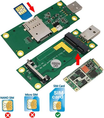 محول PCI-E صغير إلى USB مع فتحة بطاقة SIM لبطاقات شبكة 3G / 4G in Kuwait