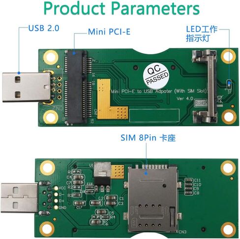 محول PCI-E صغير إلى USB مع فتحة بطاقة SIM لبطاقات شبكة 3G / 4G in Kuwait