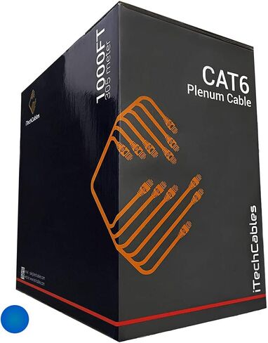 كابل تصنيف Cat6 بلينيوم 1000 قدم CMP ، اجتاز اختبار فلور، زوج 4 معيار السلك الأمريكي، كابل شبكة 550 ميجا هرتز زوج ملتوي غير محمي (UTP)، كابل إيثرنت مجمع، كابلات iTech، أزرق in Kuwait