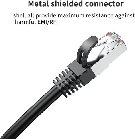 كابل تصحيح إيثرنت محمي CAT6 بزاوية يمين 90 درجة، سلك شبكة جيجابت FTP RJ45، كابل إيثرنت كمبيوتر عالي السرعة من Cat 6 - 10 أقدام in Kuwait