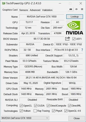 بطاقة رسومات SRhonyra GeForce GTX 1650 4GB منخفضة المستوى GDDR5 128 بت بطاقة فيديو مزدوجة الشاشة DP HDMI مخرجات فتحة واحدة GPU PCI-e 3.0 x16 حافلة تعمل بالطاقة in Kuwait
