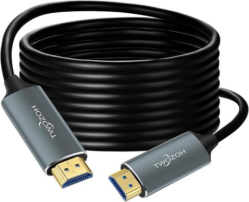 Twozoh Fiber Optic HDMI Cable 30FT, 4K Fiber HDMI to HDMI Cable 4K/60Hz (4:4:4 HDR10 HDCP2.2) 1440p 144Hz 18Gbps High Speed UHD Fiber HDMI Cord(10M) in Saudi Arabia