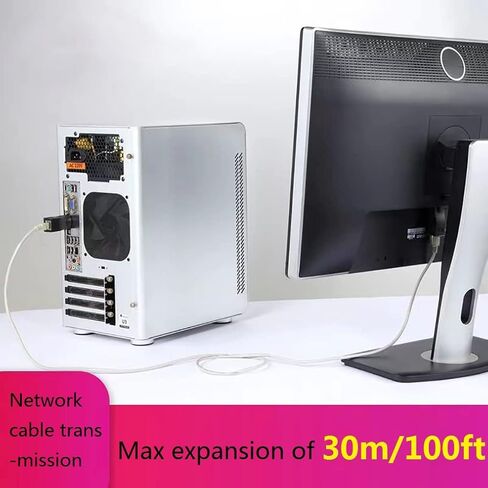 غوغوزد موسع HDMI فوق كيبل كات 5e/6/7/8، مضخم اشارة شبكة HDMI الى RJ45 حتى 30 متر/96 قدم 1080P 4k لتلفزيون HD والكمبيوتر الشخصي وسيت بوكس ودي في دي وبلاي ستيشن 4 واس تي بي وجهاز العرض in Kuwait