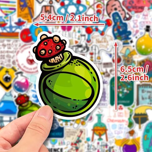 LOVELYLIFE 300pcs Sciences Stickers Physics Chemistry Biology Stickers Vinyl Waterproof Stickers for Adults Teacher Students Kids Math Stickers for Computer Laptop Phone Case Notebook (White-Science) in Kuwait