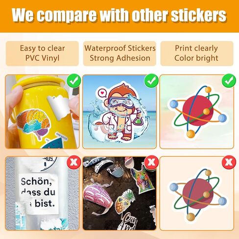 LOVELYLIFE 300pcs Sciences Stickers Physics Chemistry Biology Stickers Vinyl Waterproof Stickers for Adults Teacher Students Kids Math Stickers for Computer Laptop Phone Case Notebook (White-Science) in Kuwait