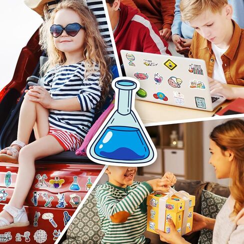 LOVELYLIFE 300pcs Sciences Stickers Physics Chemistry Biology Stickers Vinyl Waterproof Stickers for Adults Teacher Students Kids Math Stickers for Computer Laptop Phone Case Notebook (White-Science) in Kuwait