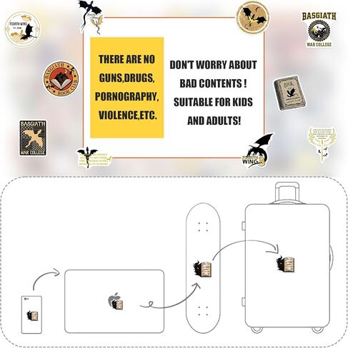 100pcs Fourth Stickers Water Bottle Waterproof Vinyl Stickers Laptop Skateboard Luggage Computer Stickers for Teen Girls Children Book Dragon Lovers in Kuwait
