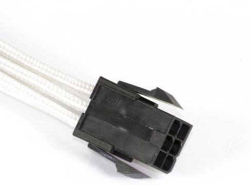 Phanteks 8 to 8 (6+2) Pin VGA Premium Sleeved Extension Cable 19.68" Length, White(PH-CB8V_WT) in Kuwait
