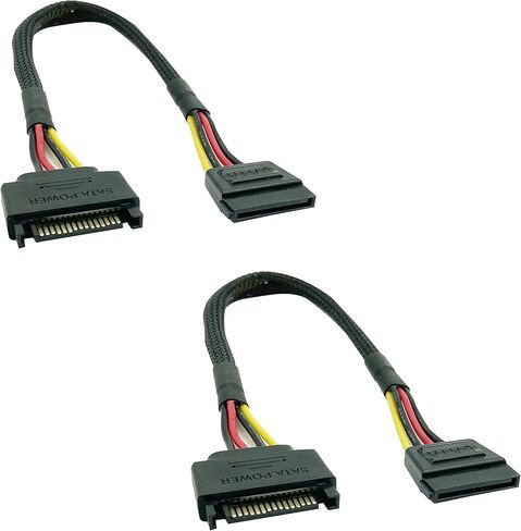 YOUKITTY 15-pin SATA Male to pin SATA Female Power Adapter Cable for powering Hard Drives 11.8 (2-Pieces) in Kuwait