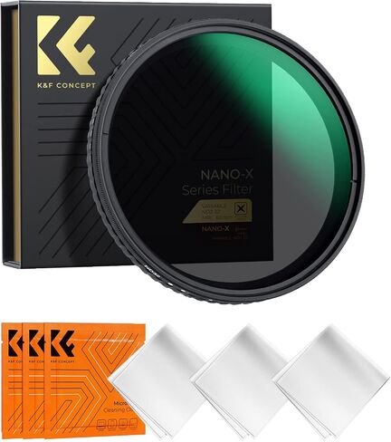 فلتر عدسة الكاميرا K&F Concept 105 مم متغير ND ND2-ND32 (1-5 توقفات) فلتر كثافة محايدة بدون X Cross HD مع 28 طلاء متعدد الطبقات مقاوم للماء (سلسلة Nano-X) in Kuwait
