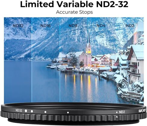 فلتر عدسة الكاميرا K&F Concept 105 مم متغير ND ND2-ND32 (1-5 توقفات) فلتر كثافة محايدة بدون X Cross HD مع 28 طلاء متعدد الطبقات مقاوم للماء (سلسلة Nano-X) in Kuwait