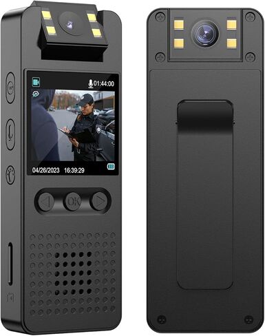 كاميرا الجسم Epoium EP3 سعة 64 جيجابايت، عدسة كاميرا قابلة للدوران 180 درجة، زاوية رؤية واسعة 140 درجة، فتحة بطاقة الذاكرة الخارجية، منفذ شحن من النوع C، يستخدم للتسجيل اليومي، ساعي البريد، الحيوانات الأليفة التي تمشي in Kuwait