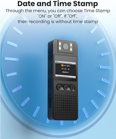 كاميرا الجسم Epoium EP3 سعة 64 جيجابايت، عدسة كاميرا قابلة للدوران 180 درجة، زاوية رؤية واسعة 140 درجة، فتحة بطاقة الذاكرة الخارجية، منفذ شحن من النوع C، يستخدم للتسجيل اليومي، ساعي البريد، الحيوانات الأليفة التي تمشي in Kuwait