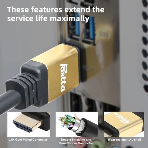 HDMI Cable(20 Feet) HDMI 2.0V Support 4K 2160P,1080P,3D,Audio Return and Ethernet - 1 Pack(Grey) in Kuwait