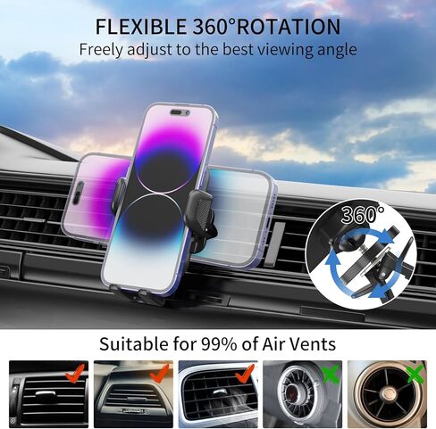 حامل هاتف Poboko لتنفيس السيارة [حاملات هواتف مطورة 2023] حامل هاتف خلوي للسيارة بدون استخدام اليدين مناسب للهواتف الذكية، iPhone. [قوي عسكري، قبضة محكمة ولا تنزلق أبدًا] عالمية in Kuwait