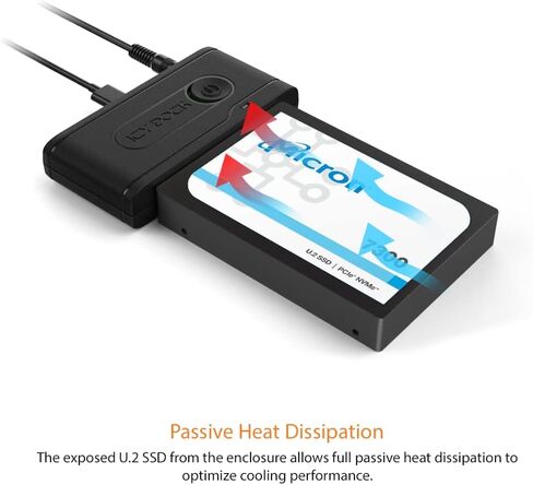 محول قارئ متوافق مع USB 3.2 الجيل الثاني (10 جيجابت في الثانية) الى يو 2 NVMe SSD ثاندربولت 4 مع كابلات USB C + A | محول EZ-Ex MB931U-1VB R1 in Kuwait