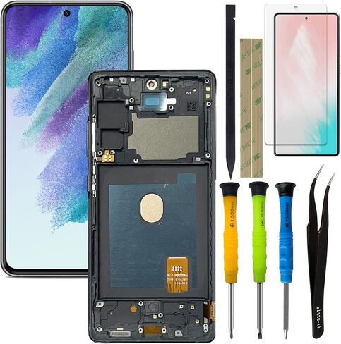 HQB-STAR Galaxy S20 FE 5G LCD Screen Replacement for Samsung s20FE Screen Replacement LCD Display Touch Screen Digitizer SM-G781U1/DS G781A G781W 6.5 inch Black with Frame+Tools in Kuwait