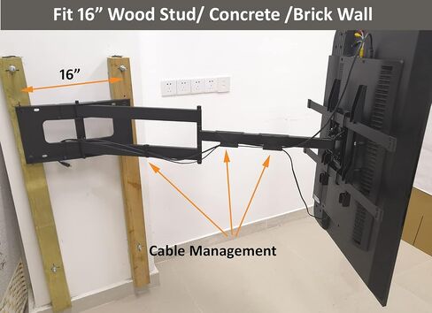 FORGING MOUNT Long Arm TV Mount, Full Motion Wall Mount Bracket with 43 inch Extension Articulating Arm TV Wall Mount, Fits 42 to 86 Inch Flat/Curve TVs, Holds up to 110 lbs,VESA 800x400mm Compatible in Saudi Arabia