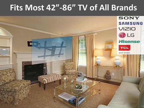 FORGING MOUNT Long Arm TV Mount, Full Motion Wall Mount Bracket with 43 inch Extension Articulating Arm TV Wall Mount, Fits 42 to 86 Inch Flat/Curve TVs, Holds up to 110 lbs,VESA 800x400mm Compatible in Saudi Arabia