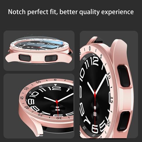 【عبوة من 2+2+3】مجموعة واقي شاشة وحافظة لساعة Samsung Galaxy Watch 6 مقاس 47 مم من Jomitvp، تأتي مع مجموعة من الحلقات الخارجية ذات الوجهين، وأغشية واقية من الزجاج المقسى مضادة للضباب والخدش (47 مم، فضي/أسود) in Kuwait
