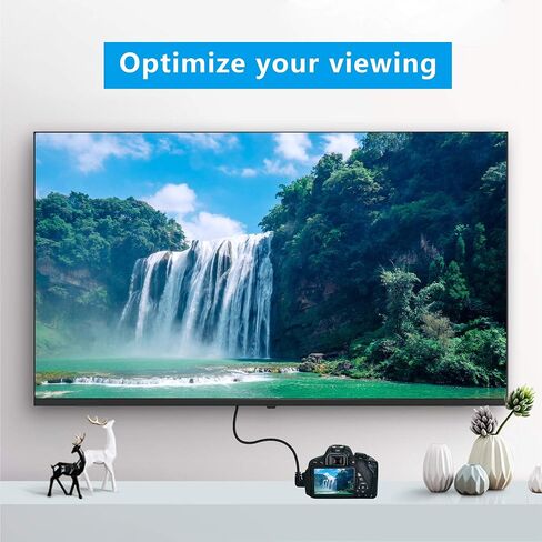 CERRXIAN 50 سم 19.6 بوصة عالي السرعة مطلي بالذهب ميني HDMI الزاوية اليمنى ذكر إلى كابل ذكر HDMI (أسود) R in Saudi Arabia