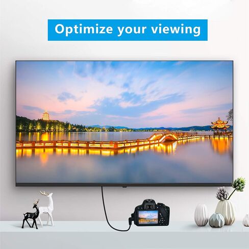 CERRXIAN 50 سم 19.6 بوصة عالي السرعة مطلي بالذهب ميني HDMI الزاوية اليسرى ذكر إلى كابل HDMI ذكر (أسود) L in Kuwait