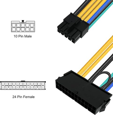 DKARDU 24 Pin to 10 Pin ATX PSU Power Supply Cable, 24 Pin Female to 10 Pin Male ATX Power Adapter Connector for Lenovo IBM Motherboard, 2 PCS, 30cm 12-inch in Saudi Arabia