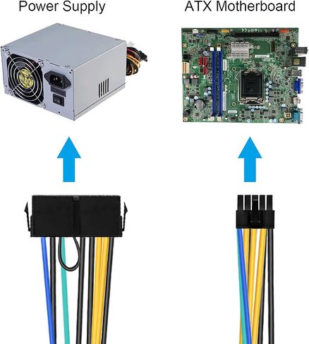 DKARDU 24 Pin to 10 Pin ATX PSU Power Supply Cable, 24 Pin Female to 10 Pin Male ATX Power Adapter Connector for Lenovo IBM Motherboard, 2 PCS, 30cm 12-inch in Saudi Arabia