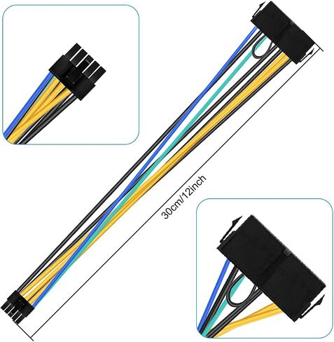DKARDU 24 Pin to 10 Pin ATX PSU Power Supply Cable, 24 Pin Female to 10 Pin Male ATX Power Adapter Connector for Lenovo IBM Motherboard, 2 PCS, 30cm 12-inch in Saudi Arabia