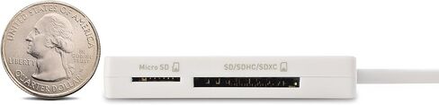 Cable Matters Dual Slot USB C Card Reader (USB C SD Card Reader) in White for Micro SD, SDHC, SDXC Memory Cards - Thunderbolt 4 / USB4 / Thunderbolt 3 Port Compatible in Kuwait