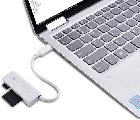 Cable Matters Dual Slot USB C Card Reader (USB C SD Card Reader) in White for Micro SD, SDHC, SDXC Memory Cards - Thunderbolt 4 / USB4 / Thunderbolt 3 Port Compatible in Kuwait