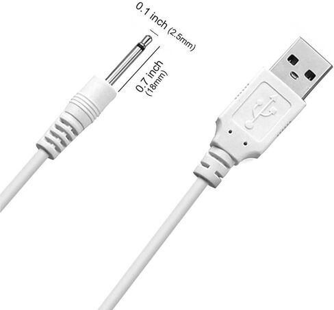او جو ديل كيبل شحن USB الى تيار مستمر بديل | سلك شاحن USB - 2.5 ملم - بديل اصلي (عبوتان ابيض) in Kuwait