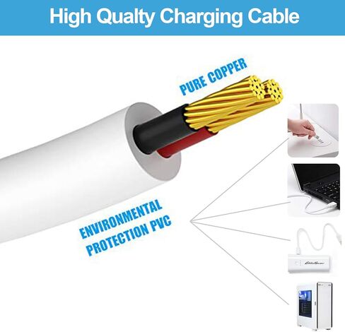 او جو ديل كيبل شحن USB الى تيار مستمر بديل | سلك شاحن USB - 2.5 ملم - بديل اصلي (عبوتان ابيض) in Kuwait
