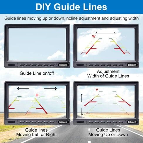 DoHonest RV Backup Camera HD 1080P 7'' LCD Monitor System Infrared Night Vision Waterproof Metal Rear View Cam Adapter for Furrion Pre-Wired RV Truck Trailer Camper Van V22 in Kuwait