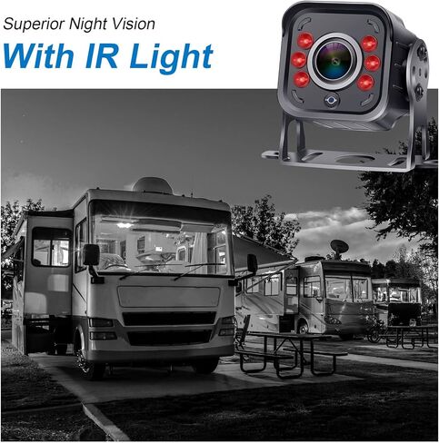 DoHonest RV Backup Camera HD 1080P 7'' LCD Monitor System Infrared Night Vision Waterproof Metal Rear View Cam Adapter for Furrion Pre-Wired RV Truck Trailer Camper Van V22 in Kuwait