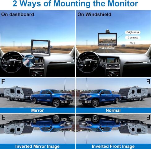 DoHonest RV Backup Camera HD 1080P 7'' LCD Monitor System Infrared Night Vision Waterproof Metal Rear View Cam Adapter for Furrion Pre-Wired RV Truck Trailer Camper Van V22 in Kuwait