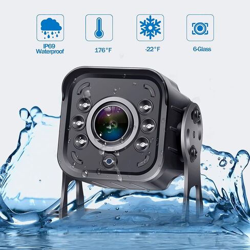 DoHonest RV Backup Camera HD 1080P 7'' LCD Monitor System Infrared Night Vision Waterproof Metal Rear View Cam Adapter for Furrion Pre-Wired RV Truck Trailer Camper Van V22 in Kuwait