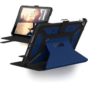 URBAN ARMOR GEAR UAG مصمم لجهاز iPad 10.2 باللون الأسود، الجيل التاسع 2021، الجيل الثامن 2020، غطاء متين واقٍ متين وحامل للركل، مع حامل قلم رصاص، سلسلة Metropolis in Kuwait