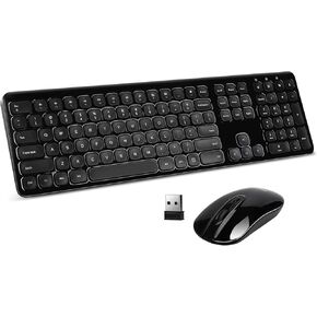 LeadsaiL Wireless Keyboard and Mouse, Wireless Mouse and Keyboard Combo, Cordless USB Computer Keyboard and Mouse Set,Full Size,Ergonomic,Silent,for Windows Laptop, Apple, iMac, Desktop, PC