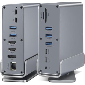 USB C Docking Station, 16 in 1 USB C Hub Multiport Adapter with Dual 4K HDMI/DisplayPort/7 USB Ports/100W PD/Audio/SD/TF/Ethernet, Triple Display Laptop Docking Station for MacBook & Windows Laptops. in Saudi Arabia