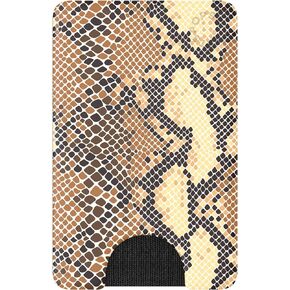 PopSockets PopWallet: Phone Grip and Wallet for Cards, Removable, Python Chic