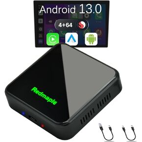 Carplay AI Box Android 13، CarPlay & Android Auto Wireless Converter مع Netflix YouTube Multimeida Video Box، 8 Core، 4+64G Magic Box Carplay يدعم بطاقة 4G SIM/TF، للسيارات المزودة بسلك CarPlay من المصنع in Kuwait