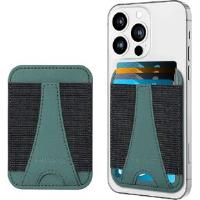 HiWe for Magsafe Wallet، حامل محفظة بطاقات مغناطيسية على شكل برج إيفل لسلسلة iPhone 15/14/13/12، محفظة جلدية، تناسب 6 بطاقات، رفيعة، حجب RFID، أسود