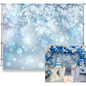LFEEY 10x8ft Falling Snowflake Portrait Backdrops for Photography Winter Ice Snow Flakes Photo Shoot Newborn Kids Baby Adults Wedding Photo Background Vinyl Photo Booth Props in Kuwait